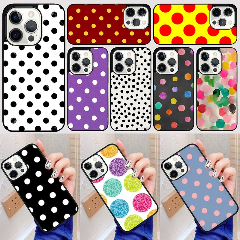 Чехол для телефона INIZIALE в горошек PERSONALIZZATA задняя крышка iPhone 16 15 SE2020 14 13 11 12 Pro Max mini