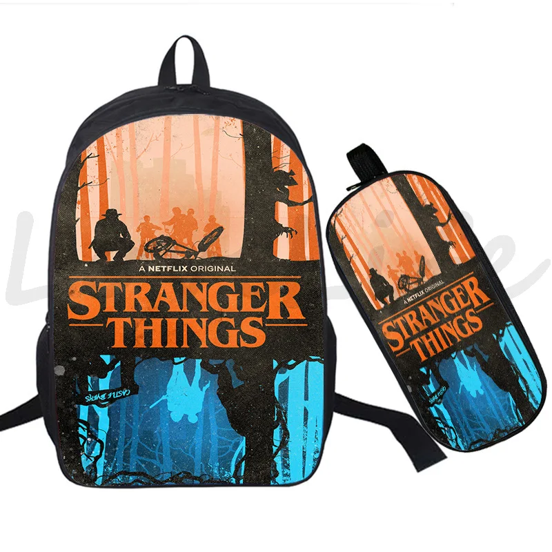 

Stranger Things Backpack For Girls Boys 2 Pcs Set School Bags Mochila Beautiful Book Bags Hiking Rucksack kids School Backpack