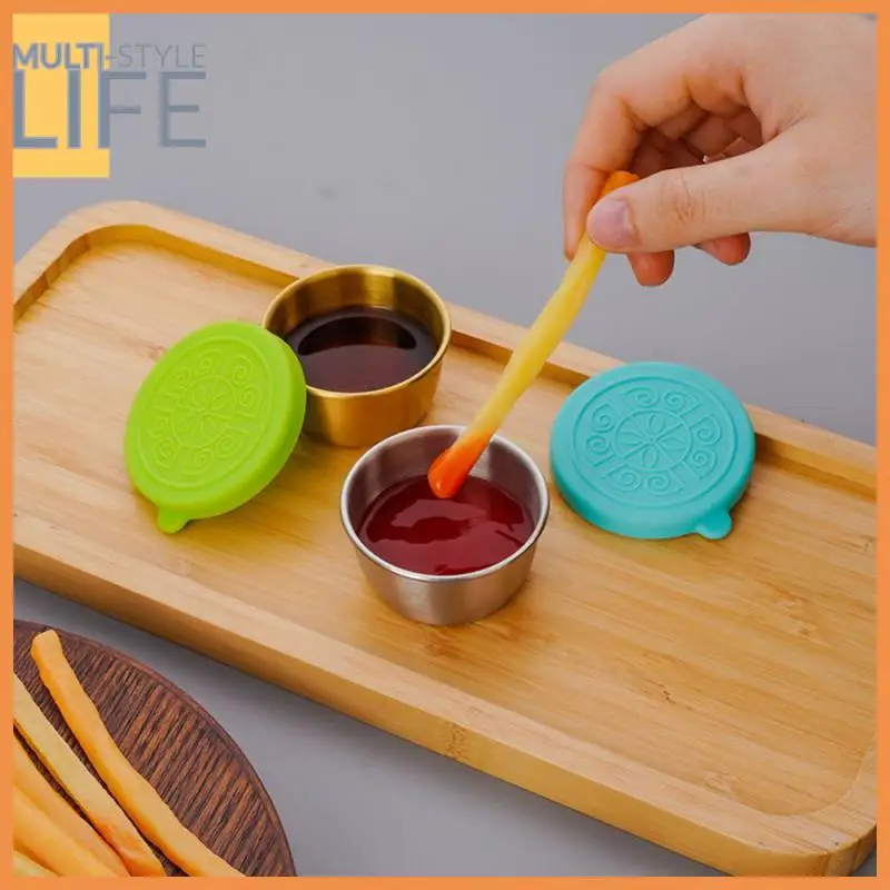

Picnic Travel Salad Condiment Containers Stainless Steel Dipping Sauce Cups Leak Proof Portable Lunch Containers Box Reusable