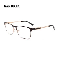 kandrea alloy retro half frames glasses frame men square optical myopia glasses male business style prescription glasses hg5789