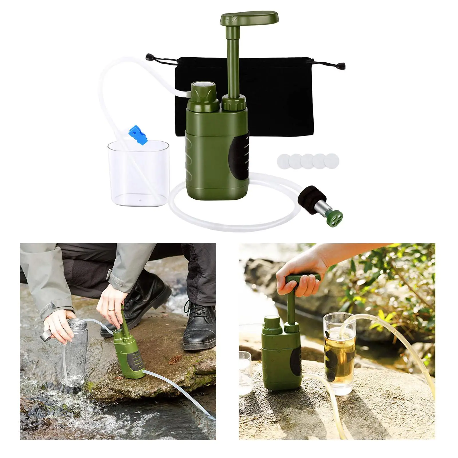 

Survival Water Filter Gravity Purifier Filtration Emergency Travel Gear