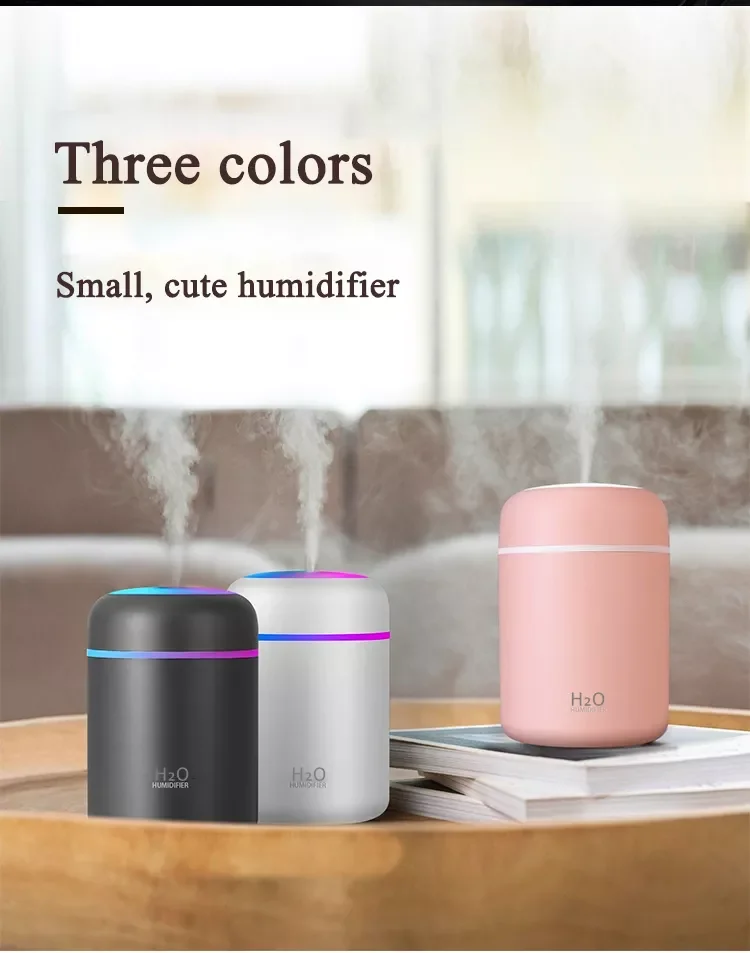 

Household Air Humidifier 300ml USB LED Mist Maker Colorful Night Light Aroma Diffuser Moisturize Filter Fogger Home Bedroom