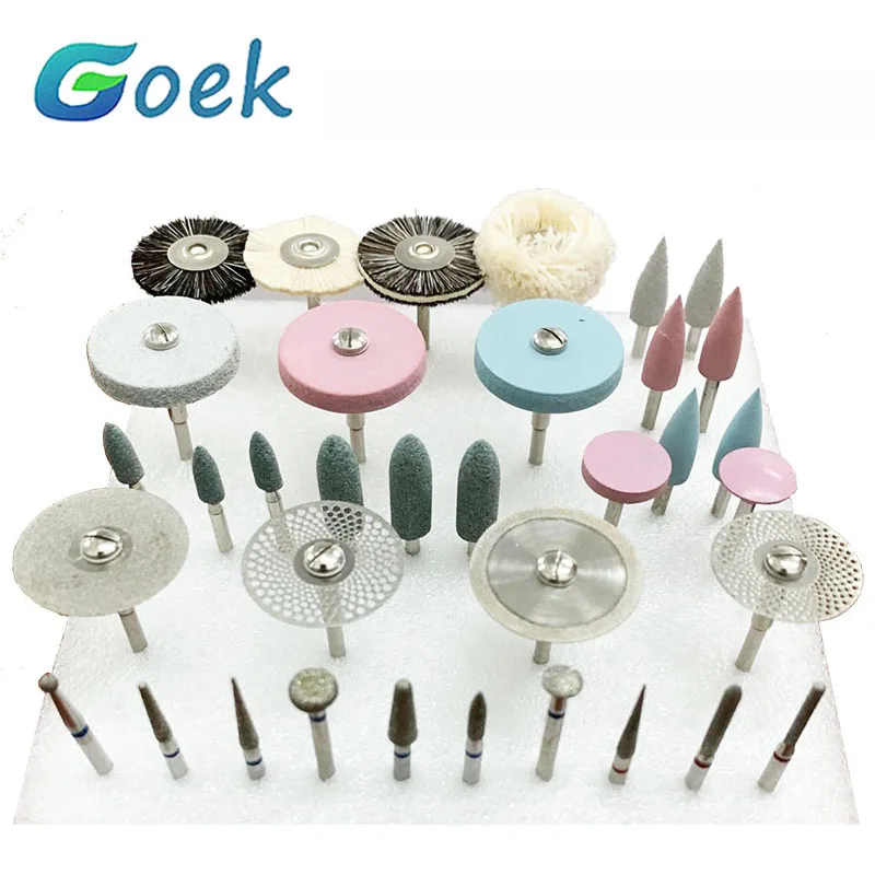 

35pcs/Set Dental Popular HP Kit for grinding or polish Ceramics / Porcelain Applied to Laborary DIY Hobbies Diamond Burs brush