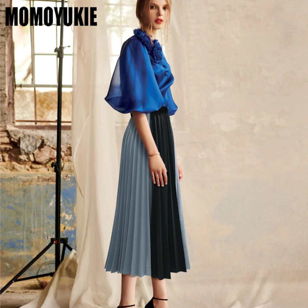 Корейская мода в стиле Харадзюку женская юбка модная летняя шифоновая длинная