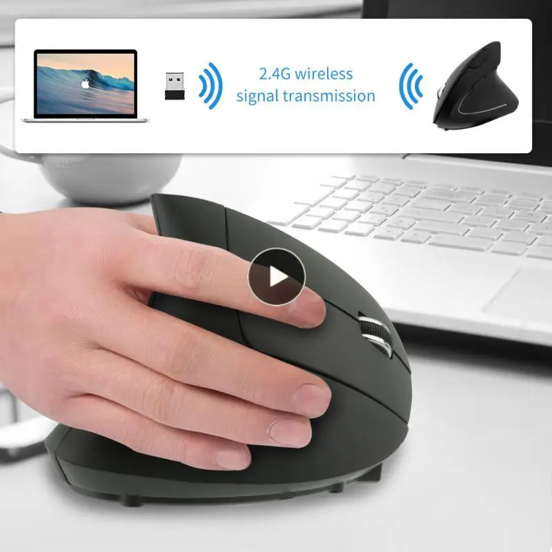 

Cool Shark Vertical Mouse 2.4g Right Hand Upright Mouse Gaming Charging Mouse For Pc Laptop Office Home Ergonomic Mice Usb New