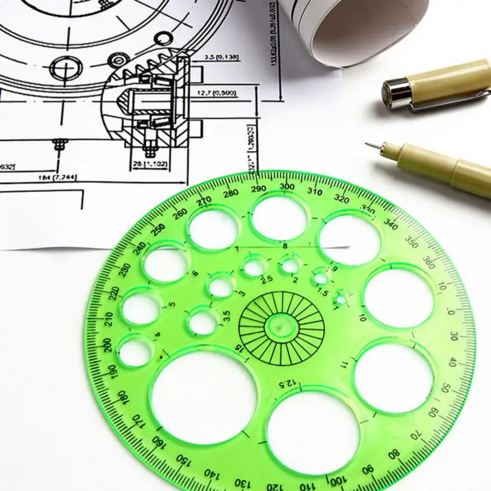 

Round Ruler Plastic Circle Ruler Sturdy Construction Great Round Stencil Template Ruler Drawing Aid Gadget Birthday Gift