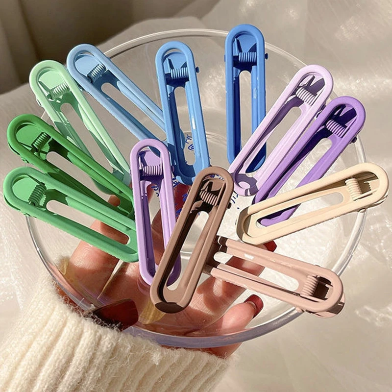 

3pcs/Set Women Gradient Barrette Metal Hollow Hairs Clip Bangs Hairpin Candy color Decorate Fashion Girls Accessories Headband