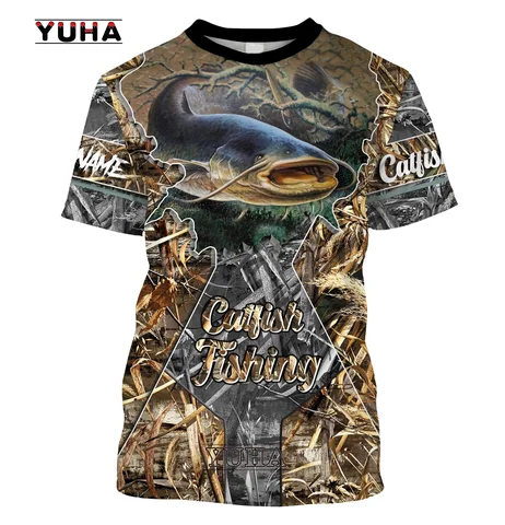 Модная мужская футболка с 3D принтом, свободная крутая Повседневная футболка в стиле унисекс для ловли сома, рыбалки, нарукавник