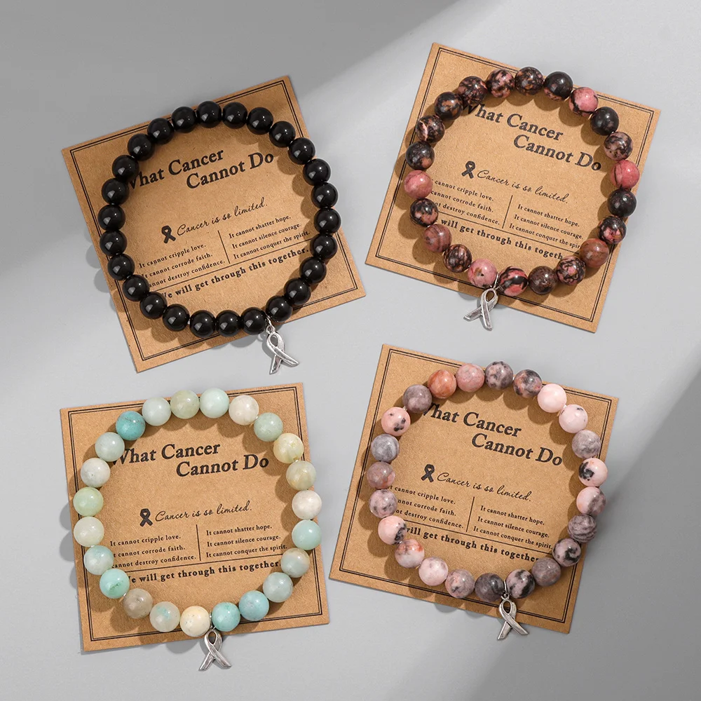 Браслеты с изображением рака груди природный камень искусственный кошачий глаз