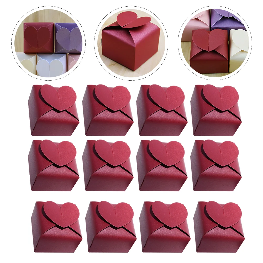 

50 Pcs Heart-shaped Candy Box Bride Gift Wedding Party Favors 250g Pearlescent Paper Free gifts