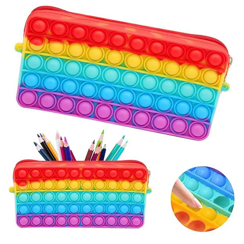 Радужный силиконовый пенал для детей Preschool Rainbow
