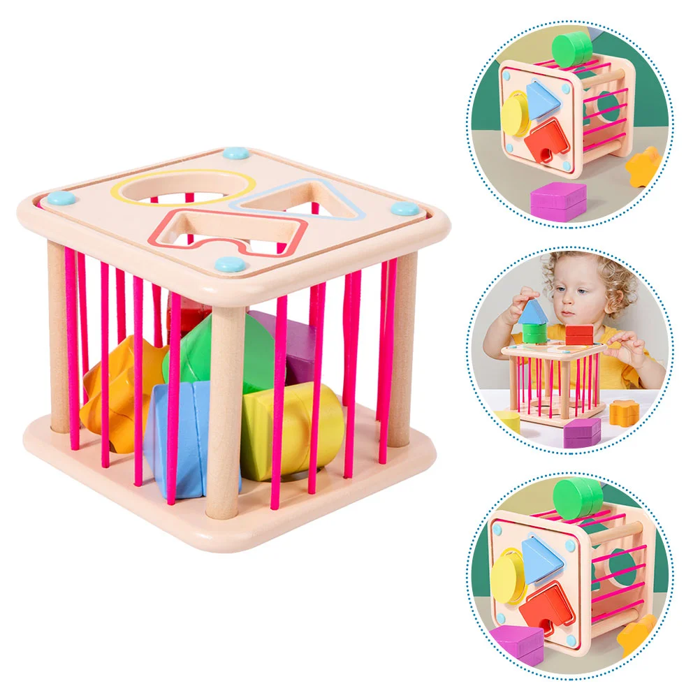 

Shape Recognition Building Blocks Wood Baby Toy Compact Sorter Wooden Sensory Kids Plaything Funny