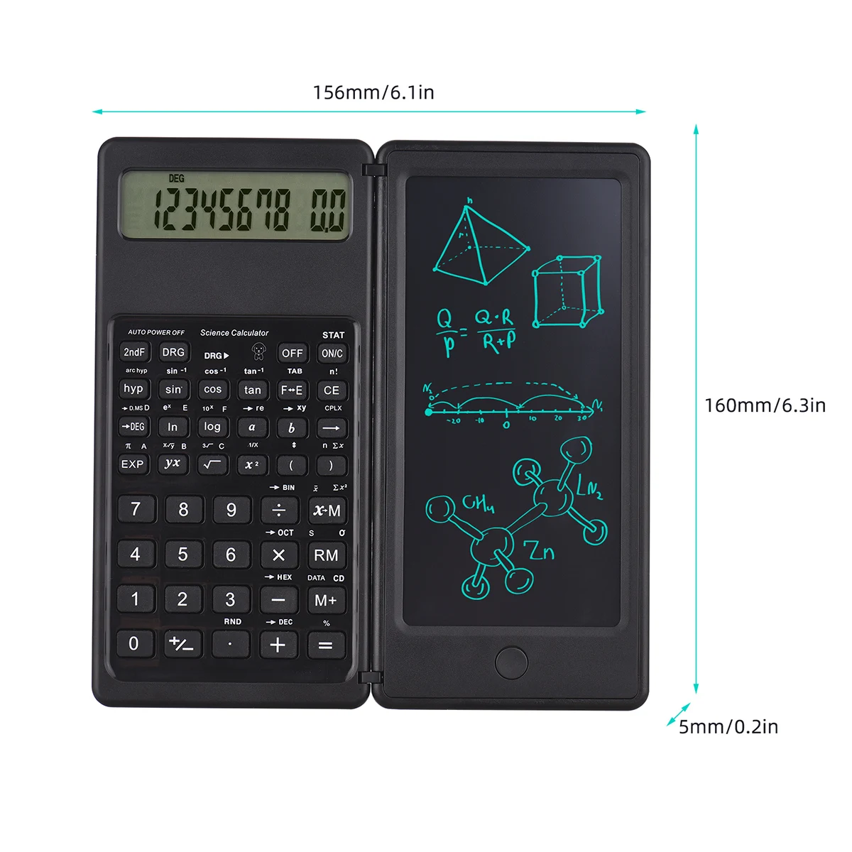 

Офисный 6,5 дюймовый портативный научный калькулятор с ЖК-экраном графический планшет офисный умный 10-значный дисплей складной студенческий
