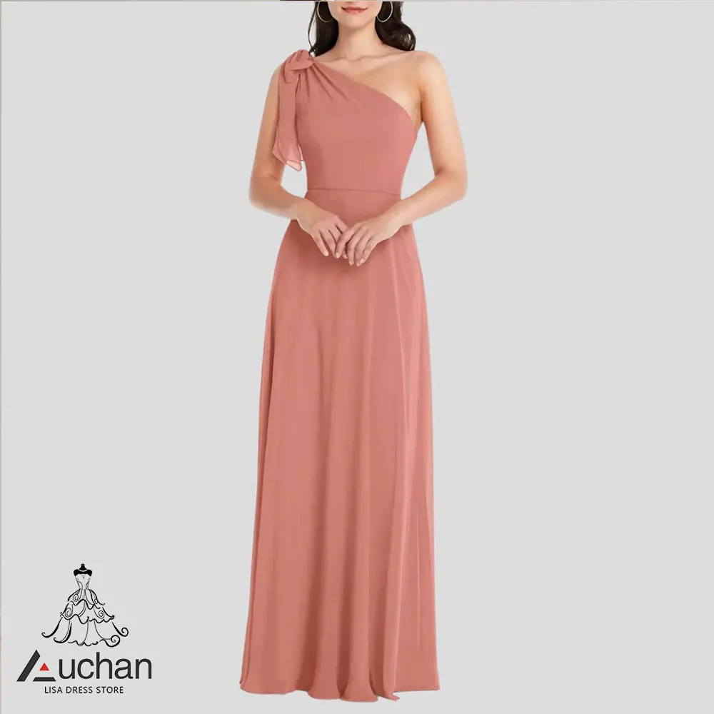 

Auchan One Shoulder Dubai Gown Dress Floor Length Evening Dress Sleeveless Summer Elegant Wedding Party Gowns For Women 2023