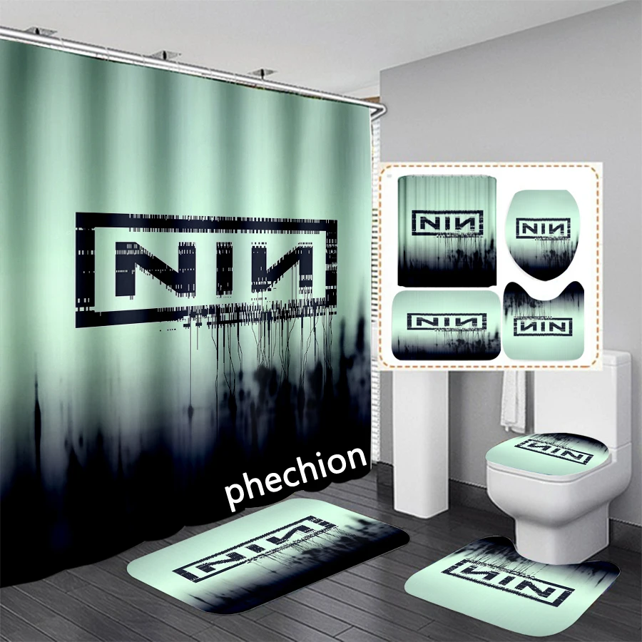 Водонепроницаемая занавеска для душа phechion NIN Nine Inch Nails Band с 3D принтом ванной