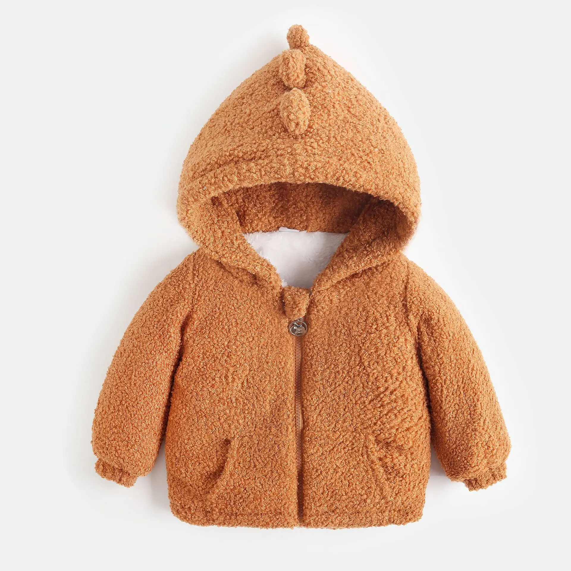 

Boys' Coat Plush Thickened 2022 Autumn Winter New Girls' Top Warm Children's Cotton Clothes girls jackets baby girl down coat