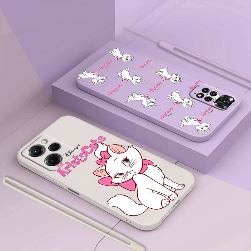 

Cat Anime Marie Pink For Xiaomi Redmi Note 12 11 11T 10 10S 9 9S 9T 8 8T 7 Pro Plus Speed Liquid Rope Soft Phone Case Coque Capa