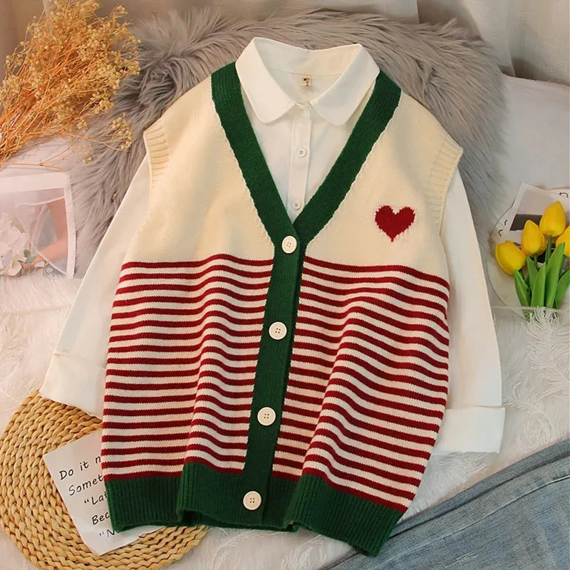 Свитер-жилет с V-образным вырезом кардиган новинка для весны и осени приталенная