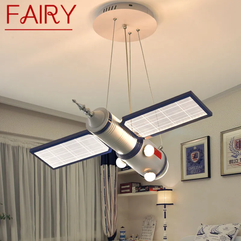 

FAIRY Children's Spaceship Pendant Lamp LED Creative Fashion Cartoon Light For Kids Room Kindergarten Dimming Remote Control