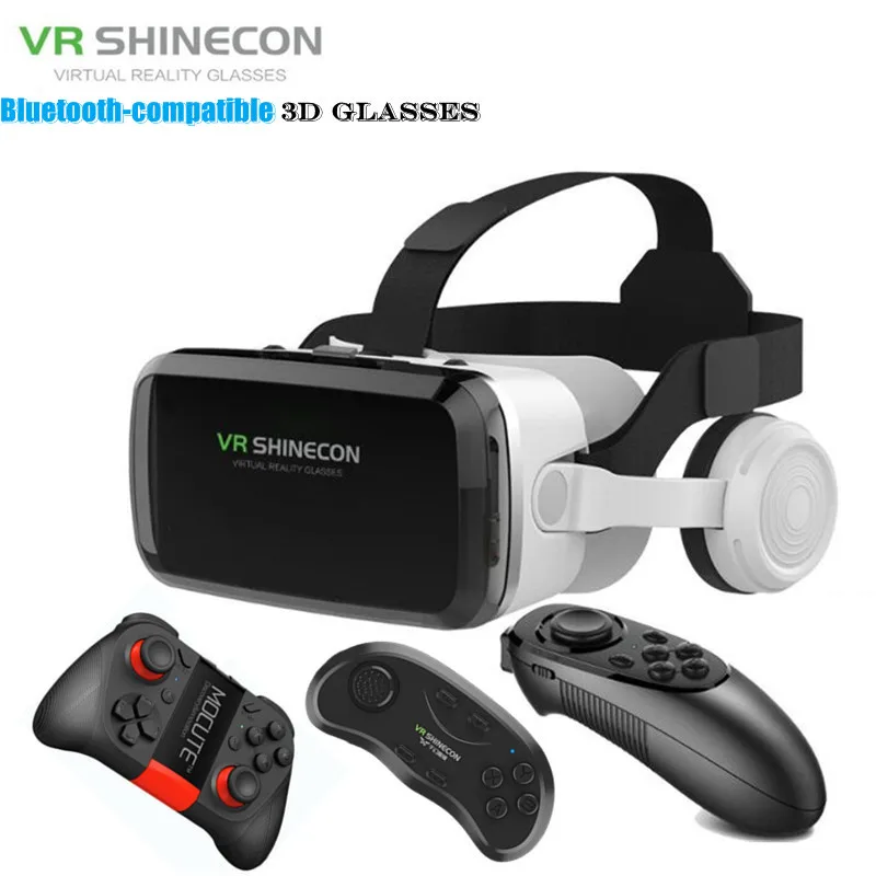 Enlarge G04BS Wireless VR Glasses 3D Virtual Reality Box Google Cardboard Stereo Mic Headset Helmet for 4.7-6.7