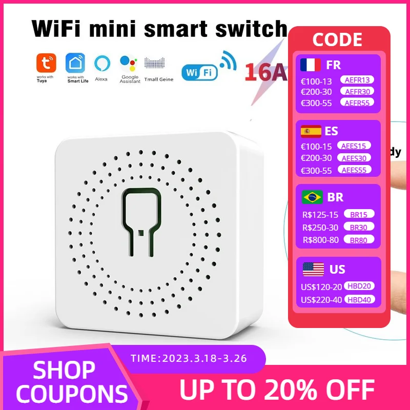 

16A WiFi Tuya Smart Switch DIY Light Switches APP Remote 2 Way Control Smart Home with Alexa Domotica Google Home Smart Life