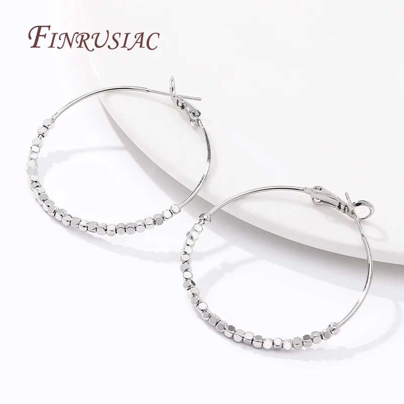 серьги золотые Серьги-кольца квадратные с бусинами женские винтажные