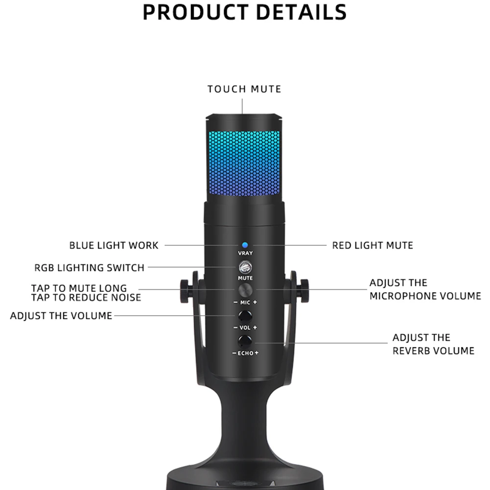 

Tool Condenser Microphone Live-streaming Black Cardioid-Pickup Pattern