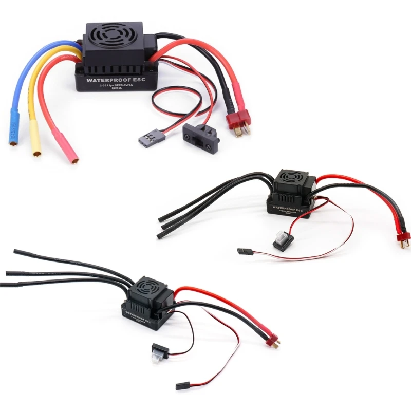 

N80C Brushless Motor Electric Speed Controller ESC 60A/80A/120A Waterproof Upgrade Accessory for 1:10 1:8 RC Car Truck Boats