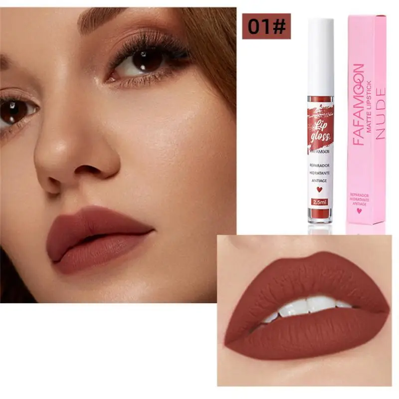

FAFAMOON 12 Colors Matte Lipstick Waterproof Long Lasting Non-stick Cup Lip Gloss Non-fading Lip Glaze Women Lip Makeup Cosmetic