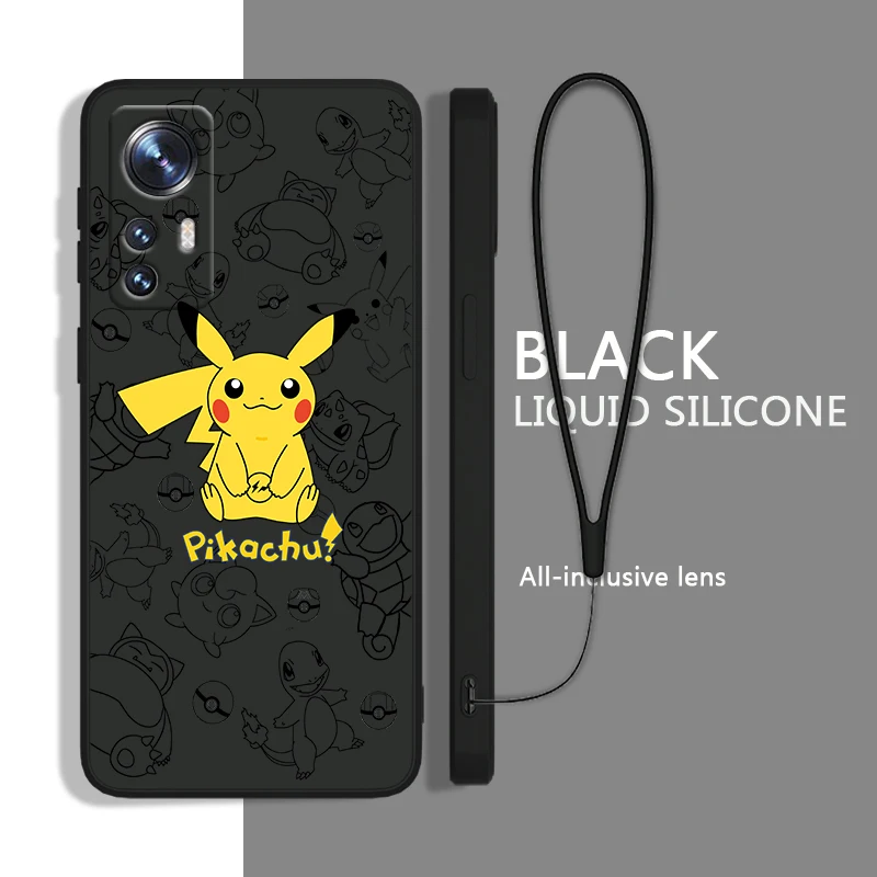 

Pikachu cute cartoon Phone Case For Xiaomi Redmi K50G K40S 11 10C 10X 9T 9AT 9A 9C 8A 7 6A 5A A1 Liquid Rope Cover