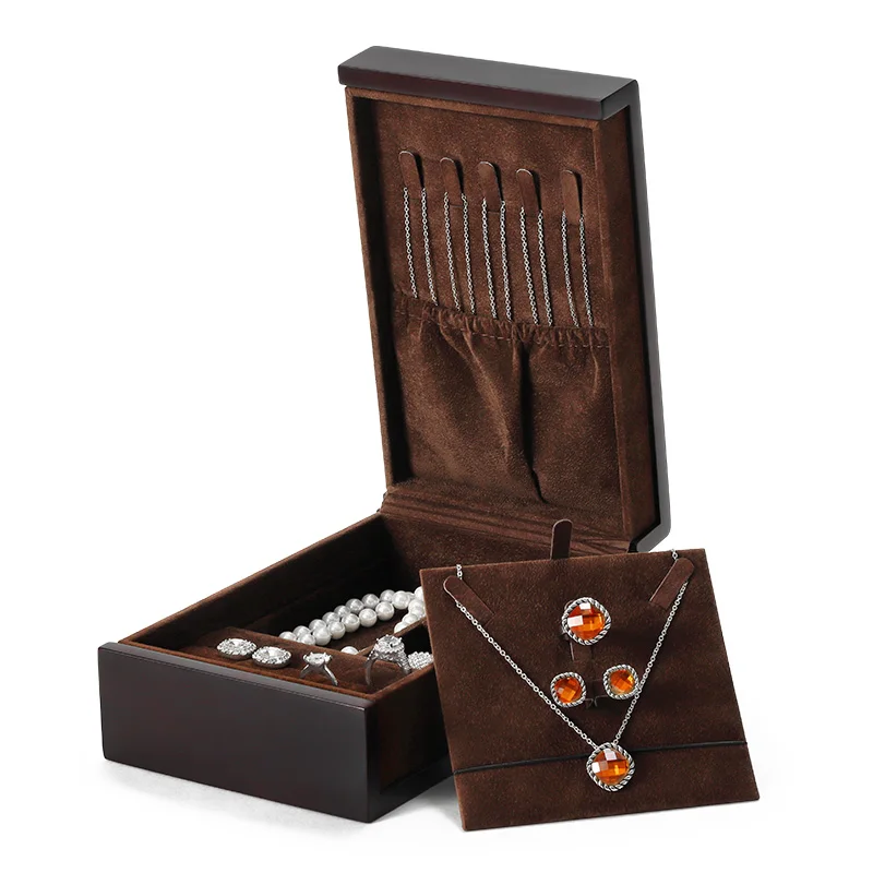Solid Wood Jewelry Box Jewelry Storage Box Necklace Ring Earring Bracelet Gift Set Large Capacity