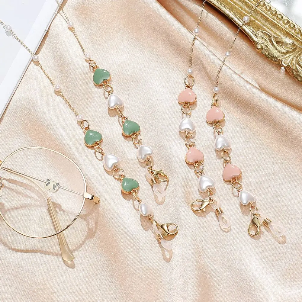 

Strap Cord Holder Necklace Metal Glasses Chain Pearl Mask Chain Sunglasses Holder Face Cover Extender Lanyards