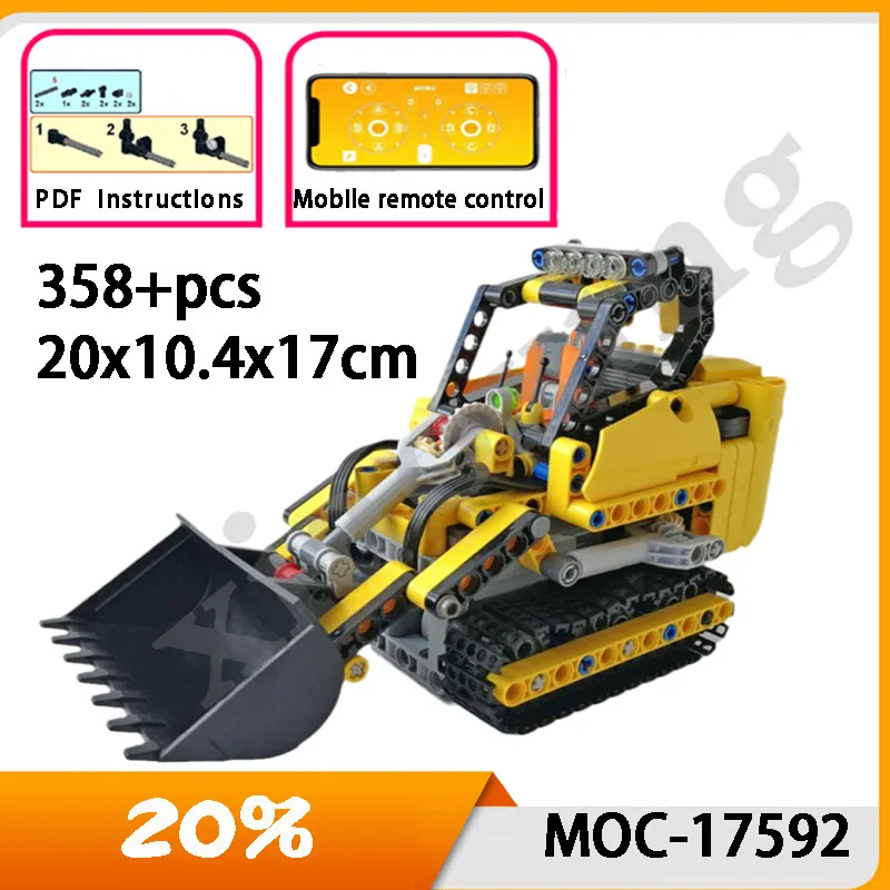 

New MOC-17592 Small Crawler Forklift Electric Remote Control Adult Splicing Block Toy Children Puzzle Birthday Christmas Gift.