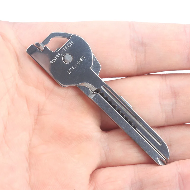 

2022 New 6 in 1 key knife outdoor stainless steel multi-function EDC gadget bottle opener screwdriver portable combination