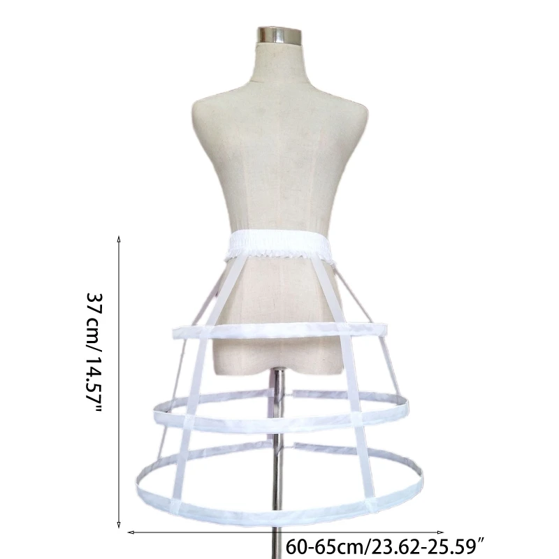 

Petticoat Cage Crinoline Half Slips Wedding Accessories 3 Hoops 50s Vintage Semi-Sphere Shape Short Underskirt for Women