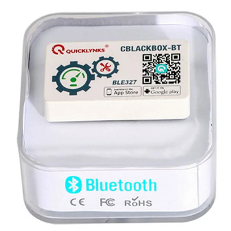 

QUICKLYNKS Black Box BLE327 Car Engine Fault Code Reader Bluetooth 4.0 for Android and iPhone Mobile