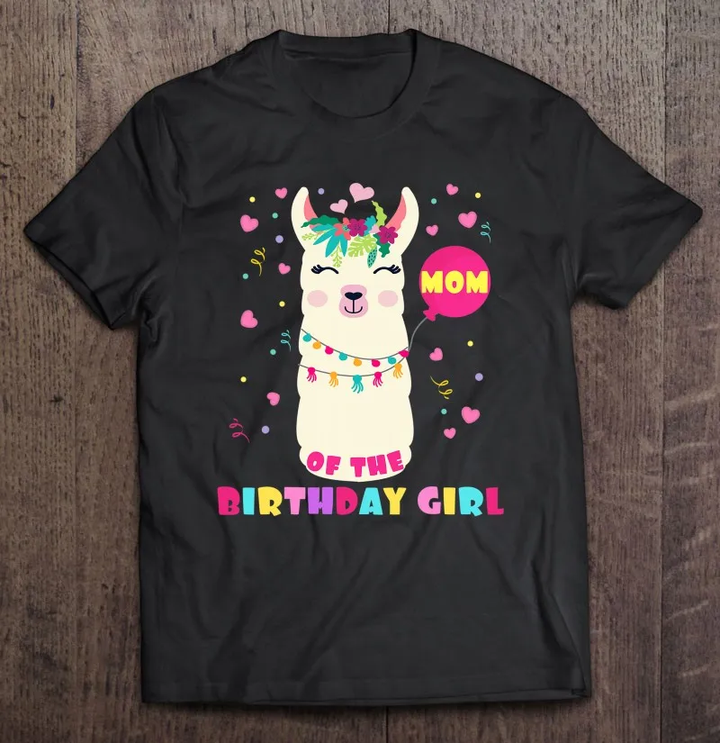 

Футболка с надписью «Mom Of The Birthday Girl» и ламой-альпакой