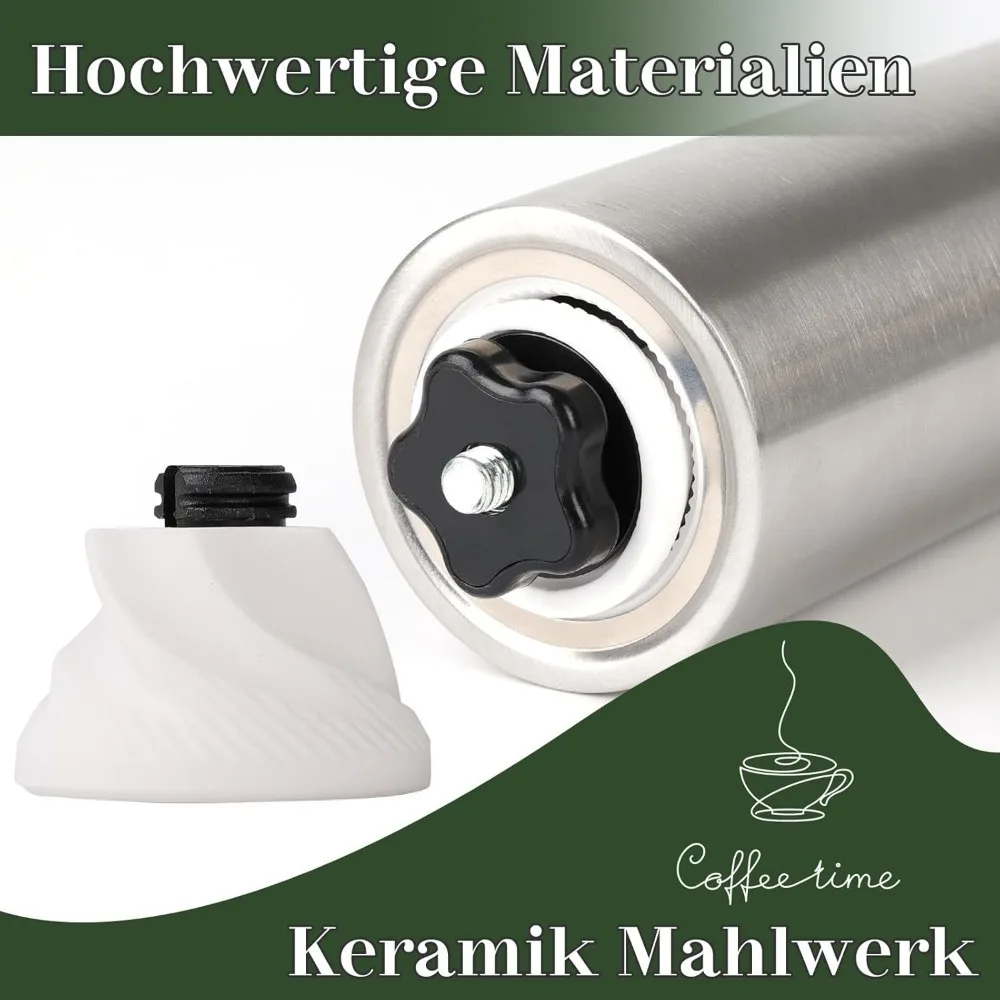 Ручная кофемолка коническая домашняя портативная ручная с ручным заводом