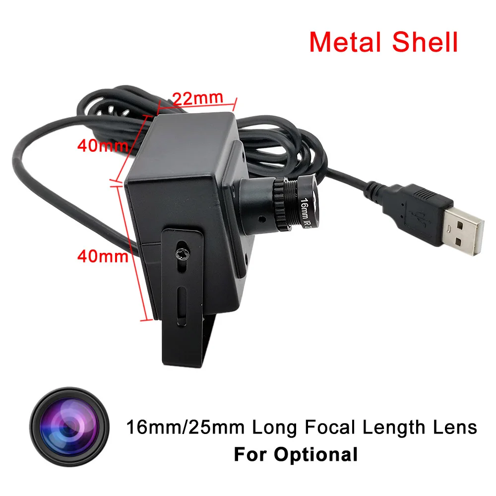 25mm 16mm Long Focal Length Lens HD 4MP Mini USB Webcam High Speed USB2.0 Security Video Camera For Computer Windows Linux Andro - купить по