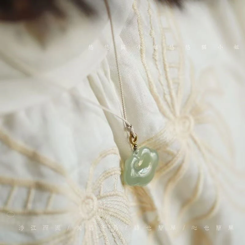 Простой кулон Hotan Jade Ruyi Lock изысканное нефритовое ожерелье ювелирные изделия в