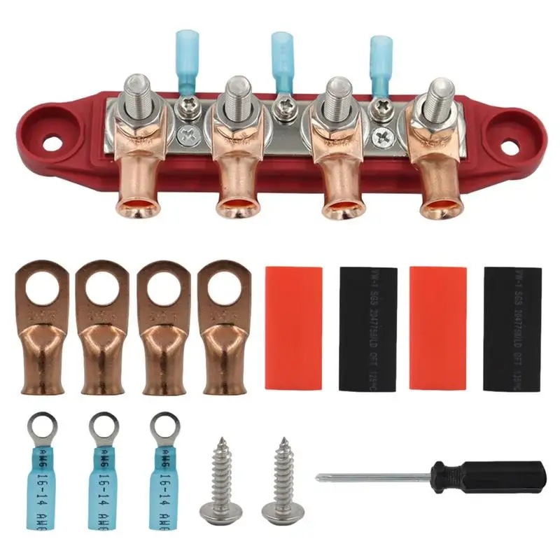 

Power Distribution Terminal Block Stainless Steel Screws And Nuts With Fire Abs Base Ground Insulated Junction Post For Auto