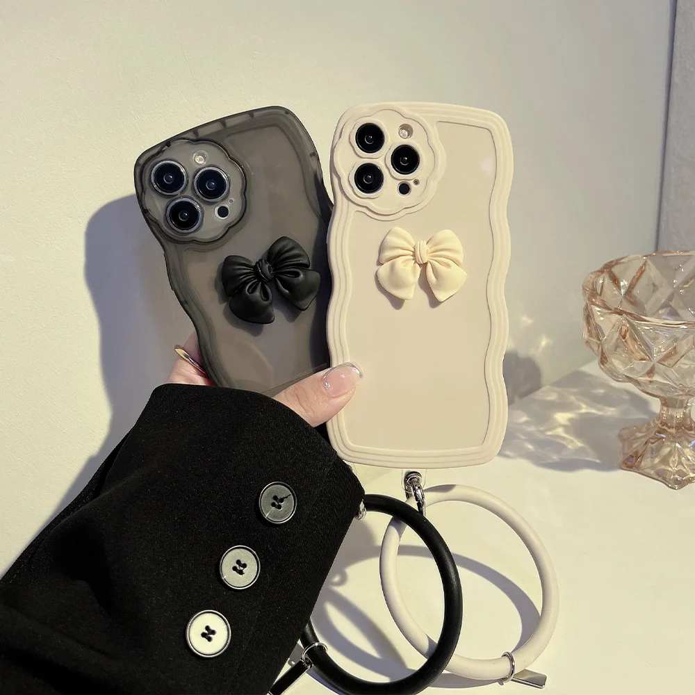 For iphone 14 Pro Case With Mobile Phone Lanyard Lovely Cartoon Flower Duck Printed Silicone Soft Fall Protection Case For Girls