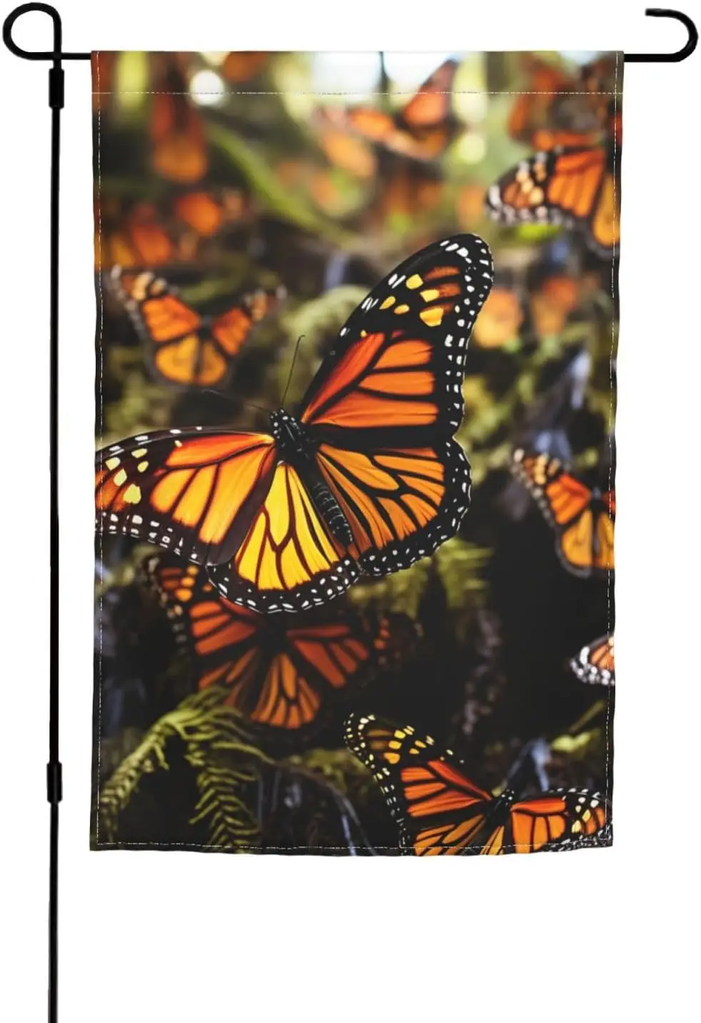 Купа оранжевого монарха с бабочками флаг двусторонней печатью садовый 12 x 18