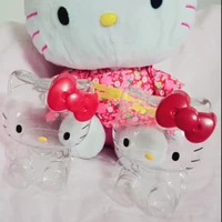 hello kitty piggy bank cute girls holiday gift cartoon transparent 10cm sitting hello kitty home decoration ornaments