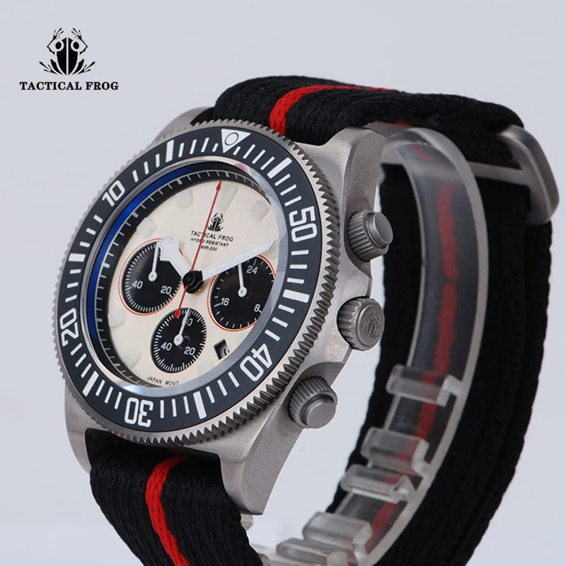 Тактические мужские часы лягушки FXD Titanium VS75B для дайвинга сапфировый кварцевый