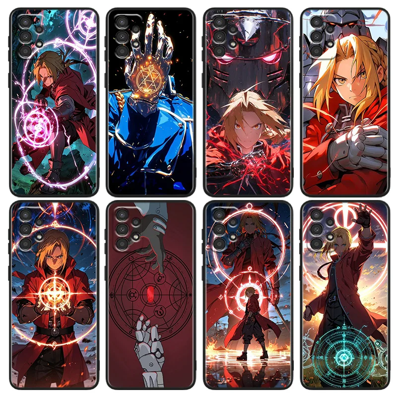 Fullmetal Alchemist Edward Elric Phone Case For Samsung A34 35 42 50 51 52 53 54 A55 A60 A70 A71 A72 A73 A80 A81 A90 A91 Black