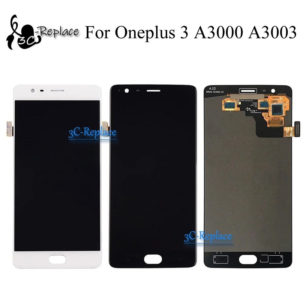 Оригинальный AMOLED черный/белый 5 дюймов для Oneplus 3 3T 1 + A3000 a3003 Полный ЖК-дисплей |