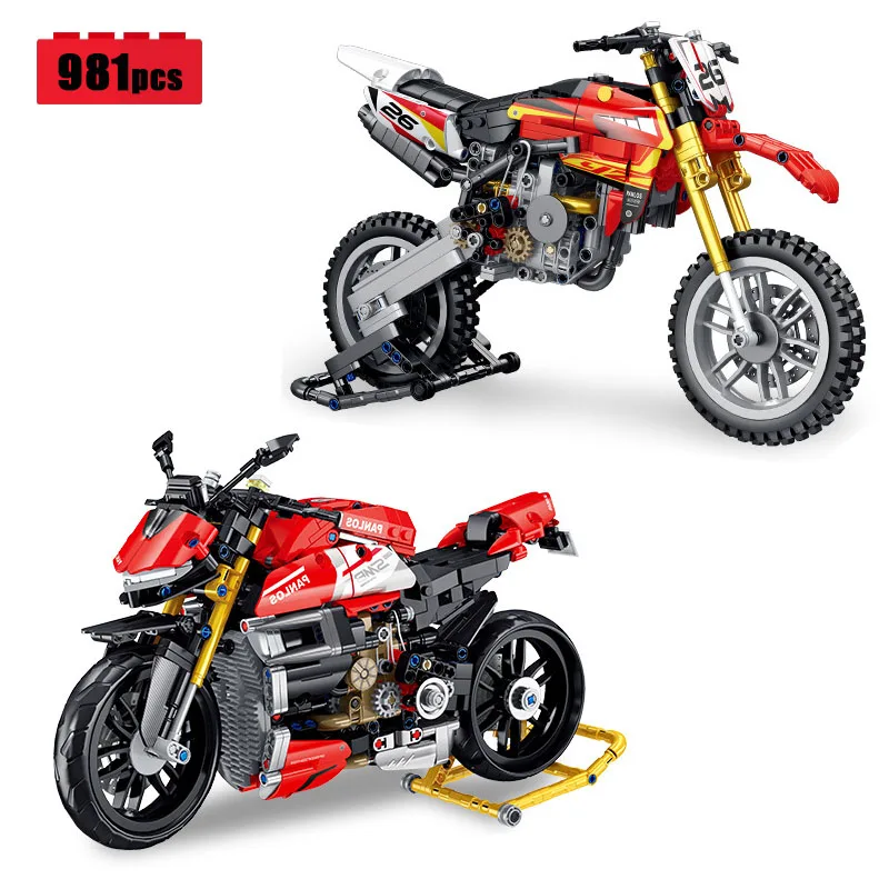 

City Motorcycle YZ450 V4SP Technical Building Blocks Model MOC Sports Car Bricks Assembling DIY Toys for Boys Birthday Gift Set