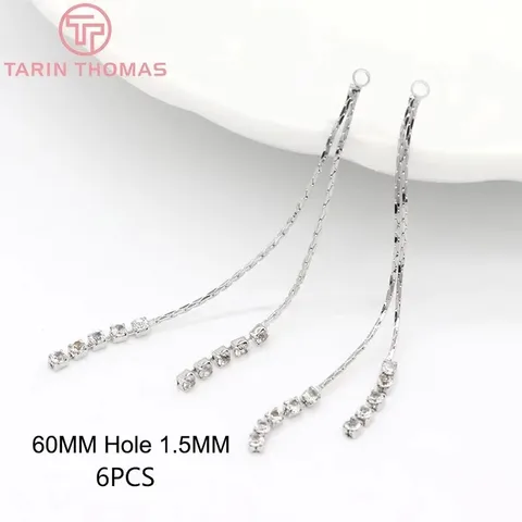 Фурнитура для бижутерии TARIN THOMAS, серьги с кисточкой, латунь с цирконием, золотистого цвета