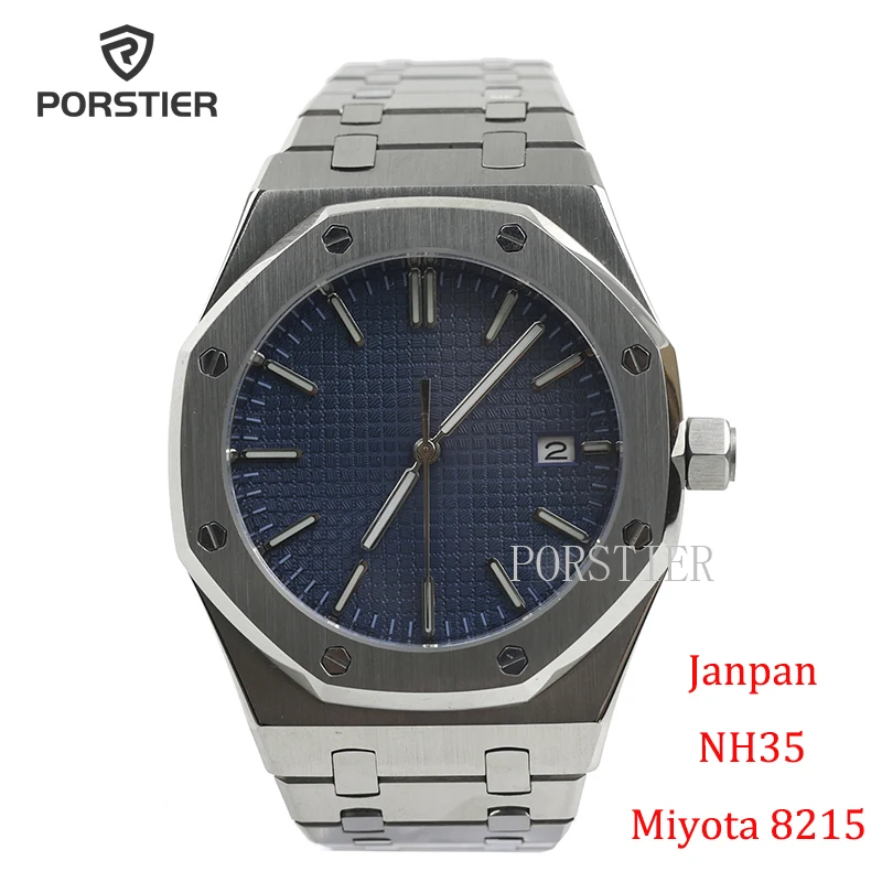 

Мужские механические наручные часы PORSTIER luxuy, японские часы NH35 /miyota 8215, Мужские автоматические часы, наручные часы с датой 10 АТМ